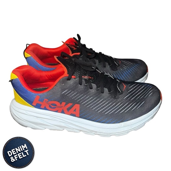 Hoka Rincon 3 Men’s Running Shoes | Color: Black/Dazzling Blue | PREOWNED!!🔥👟 - Picture 10 of 16